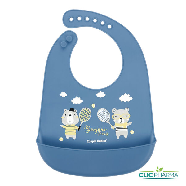 CANPOL BABIES BAVOIR EN SILICONE BLEU 4M+ (REF: 74/027)