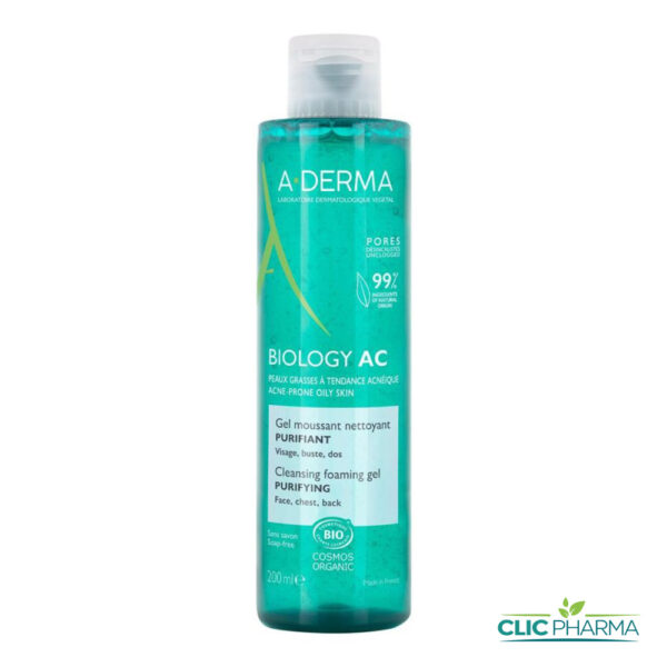 A-DERMA BIOLOGY AC GEL MOUSSANT NETTOYANT PURIFIANT 200ML