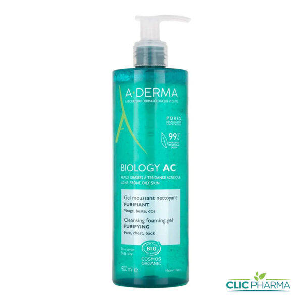 A-DERMA BIOLOGY AC GEL MOUSSANT NETTOYANT PURIFIANT 400ML