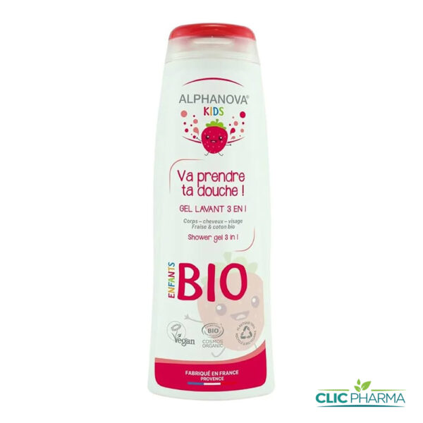 ALPHANOVA KIDS GEL LAVANT 3EN1 BIO FRAISE 250ML