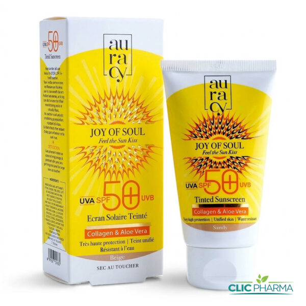 AURACY JOY OF SOUL ECRAN SOLAIRE TEINTE BEIGE SPF50+ 50GR