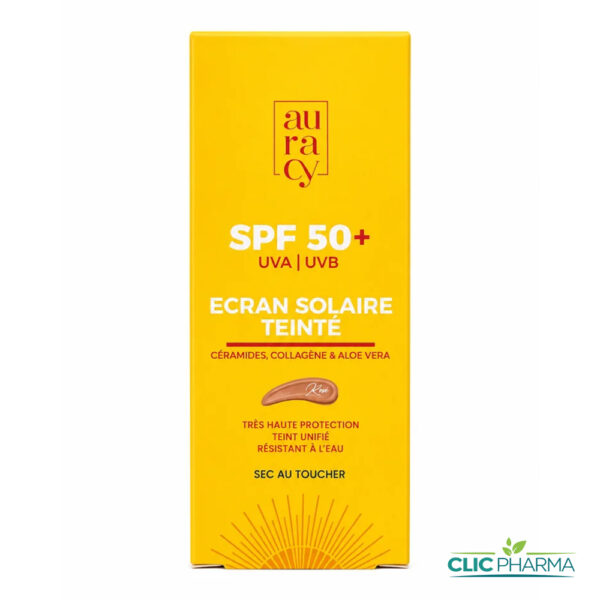 AURACY ECRAN SOLAIRE TEINTE ROSE SPF50+ 50GR