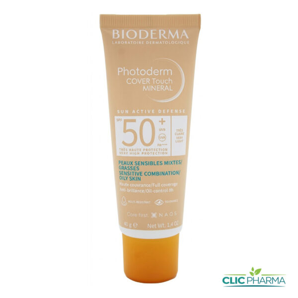BIODERMA PHOTODERM COVER TOUCH MINERAL TEINTE TRES CLAIRE SPF50+ 40GR
