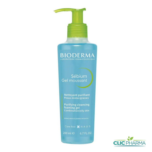 BIODERMA SEBIUM GEL MOUSSANT PURIFIANT POMPE 200ML