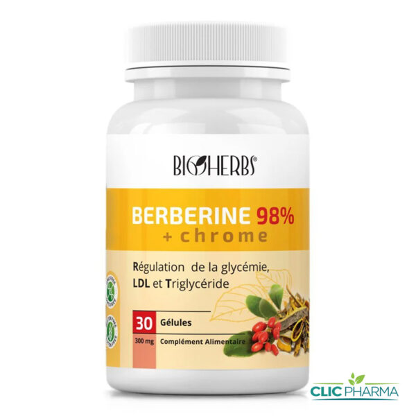 BIOHERBS BERBERINE 98% + CHROME (30 GELULES)