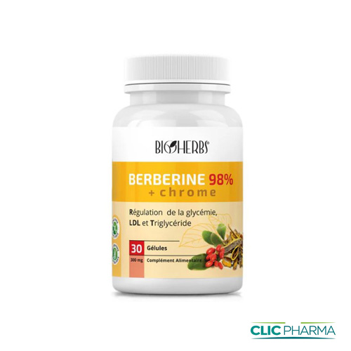 BIOHERBS BERBERINE 98% +CHROME GELULES B30 500