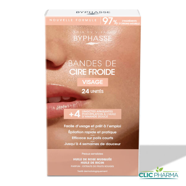 BYPHASSE BANDES DE CIRE FROIDE VISAGE (24 BANDES)