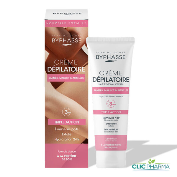 BYPHASSE CREME DEPILATOIRE A LA PROTEINE DE SOIE 125ML