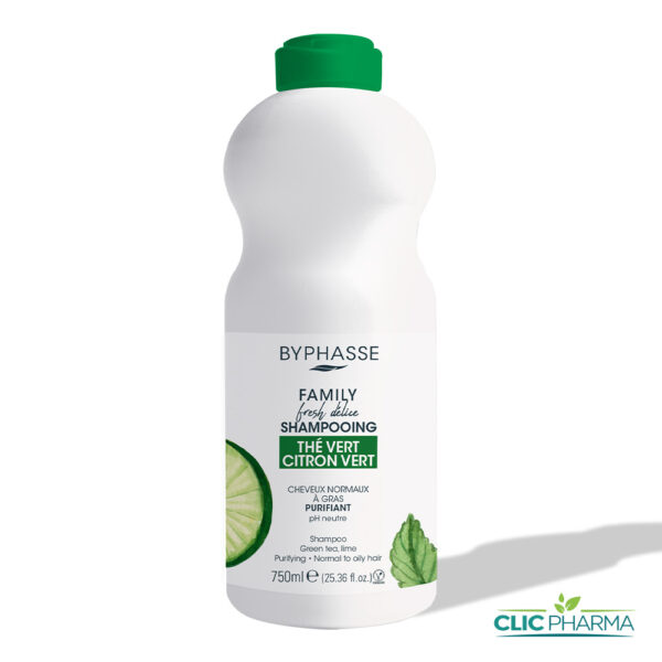 BYPHASSE FAMILY SHAMPOOING THE VERT CITRON VERT CHEVEUX GRAS 750ML