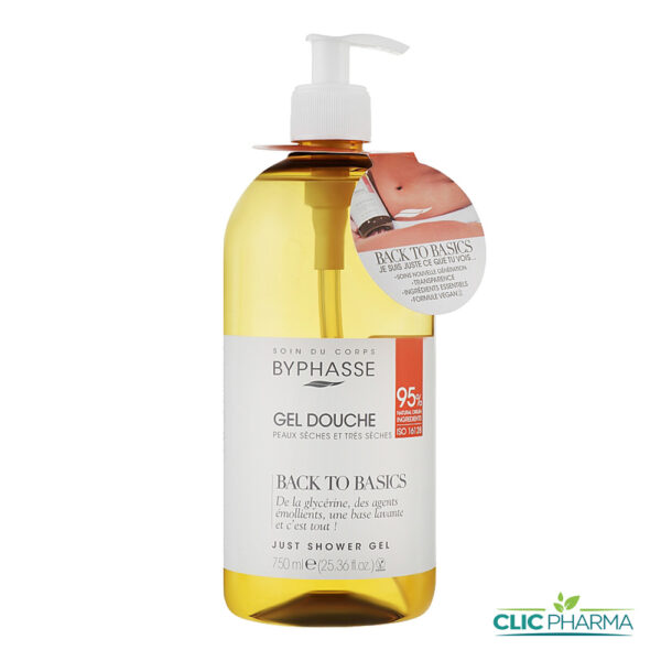 BYPHASSE GEL DOUCHE BACK TO BASICS PEAUX TRES SECHES 750ML