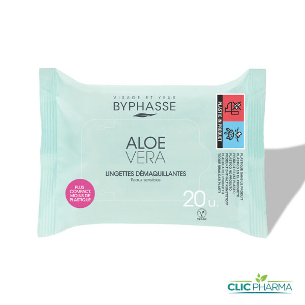 BYPHASSE LINGETTES DEMAQUILLANTES ALOE VERA (20 LINGETTES)
