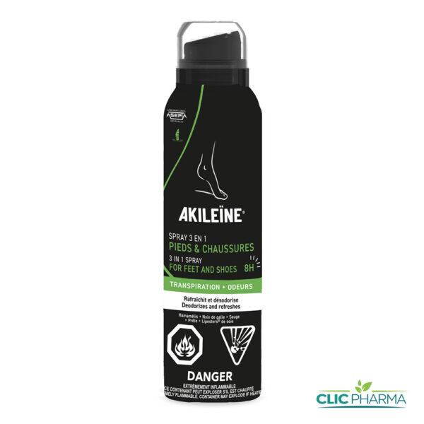 AKILEINE SPRAY NOIR DEODORANT PIEDS ANTI TRANSPIRANT 150ML