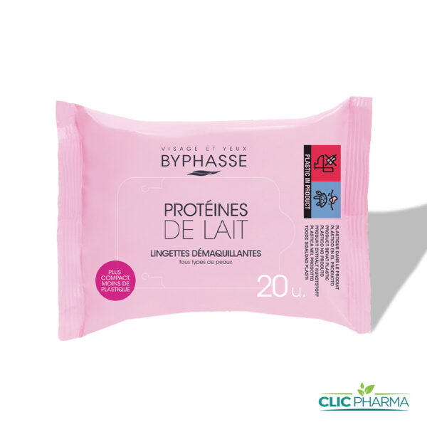 BYPHASSE LINGETTES DEMAQUILLANTES PROTEINES DE LAIT (20 LINGETTES)