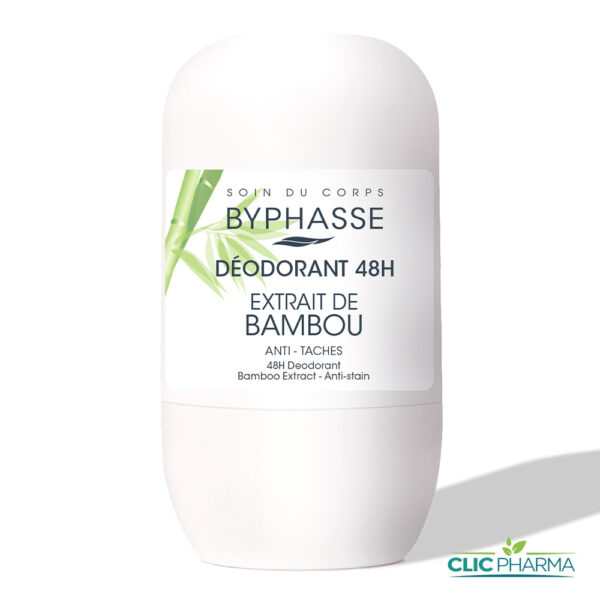 BYPHASSE DEODORANT ANTI-TACHES A L'EXTRAIT DE BAMBOU 48H ROLL-ON 50ML