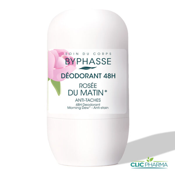 BYPHASSE DEODORANT ANTI-TACHES ROSEE DU MATIN 48H ROLL-ON 50ML