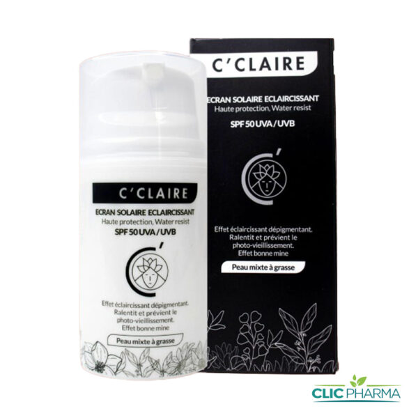 C'CLAIRE ECRAN SOLAIRE ECLAIRCISSANT PEAUX MIXTE A GRASSE 50 ML