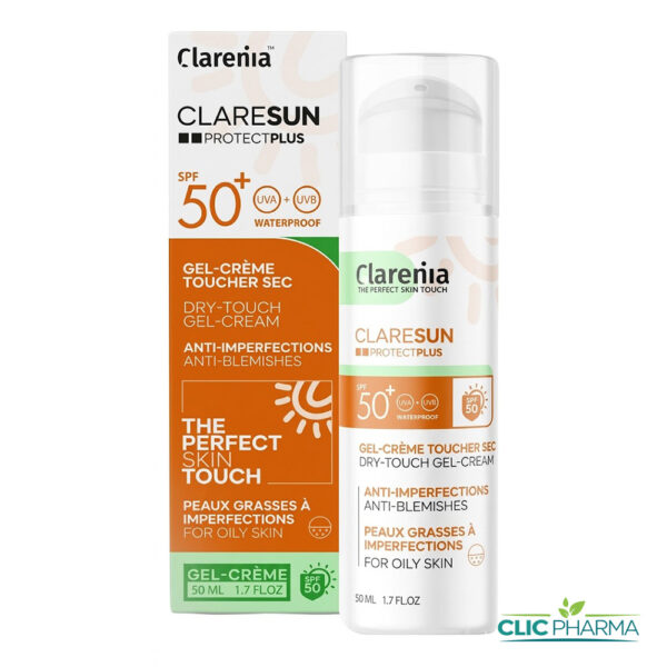 CLARENIA CLARESUN ECRAN GEL-CREME TOUCHER SEC SPF50+ 50ML