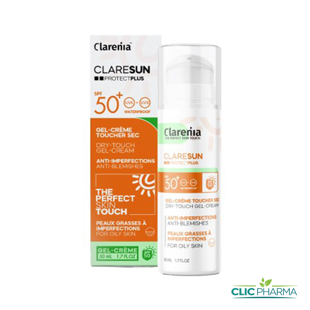 CLARENIA CLARESUN GEL CREME TOUCHER SEC SPF 50+ 50ML