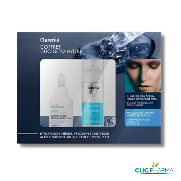 CLARENIA COFFRET HB5 SERUM HYDRATANT REPULPANT 30ML + MOUSSE NETTOYANTE HYDRATANTE 50ML (OFFERTE)