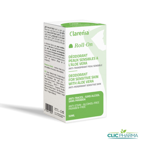 CLARENIA DEO ANTI-TRANSPIRANT PEAUX SENSIBLES A L'ALOE VERA 50ML