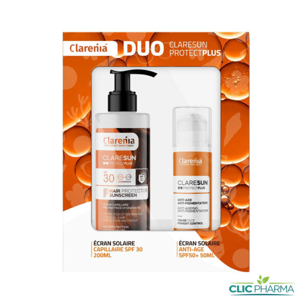 CLARENIA COFFRET SOLAIRE ECRAN ANTI-AGE ANTI-PIGMENTATION + ECRAN CAPILAIRE- 40%