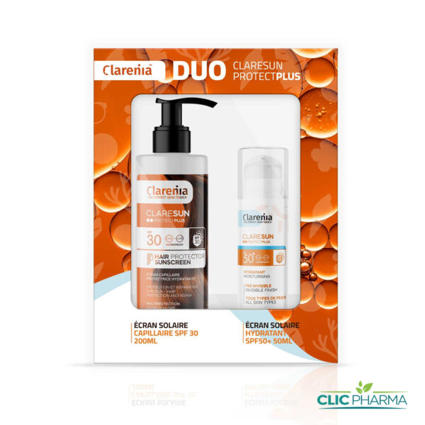 CLARENIA COFFRET SOLAIRE ECRAN HYDRATANT INVISIBLE + ECRAN CAPILAIRE- 40%