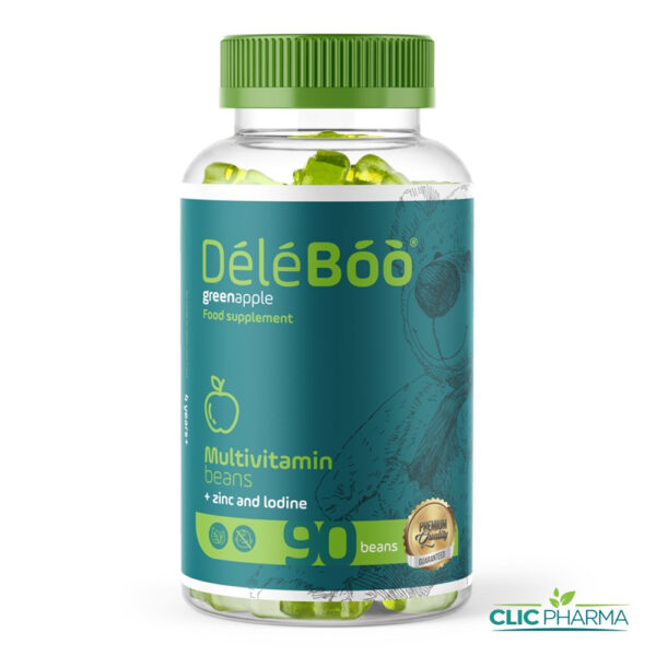 DELEBOO MULTIVITAMINE ZINC + IODINE GOUT POMME (90 HARICOTS)