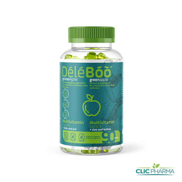 DELEBOO MULTIVITAMINE ZINC + IODINE GOUT POMME (90 HARICOTS)