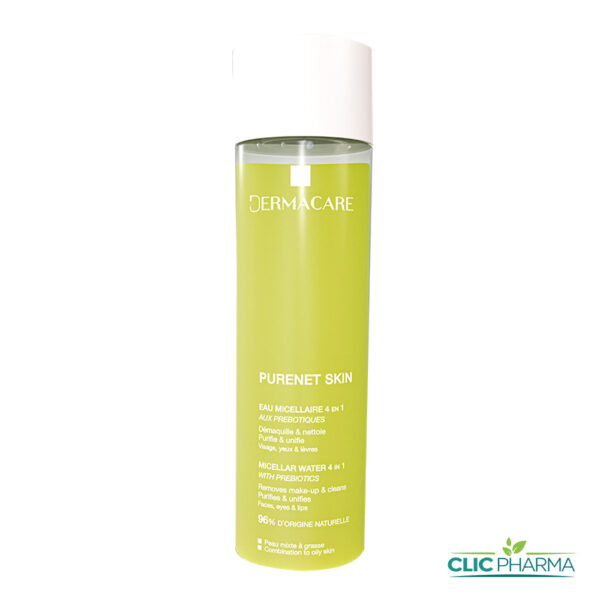 DERMACARE PURENET SKIN EAU MICELLAIRE 4EN1 AUX PREBIOTIQUES 200ML