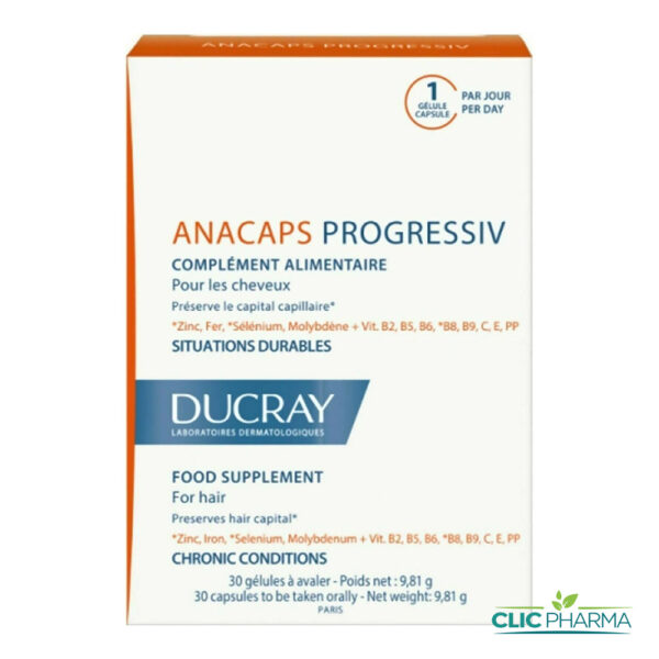 DUCRAY ANACAPS PROGRESSIV SOIN ANTI-CHUTE CHRONIQUE (30 GELULES)