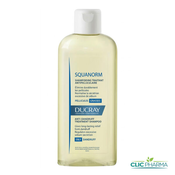 DUCRAY SQUANORM SHAMPOOING ANTIPELLICULAIRE (PELLICULES GRASSES) 200 ML