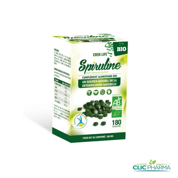 EDEN LIFE SPIRULINE 500MG (180 COMPRIMÉS)