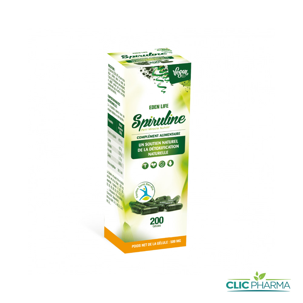 EDEN LIFE SPIRULINE GELULES BT200
