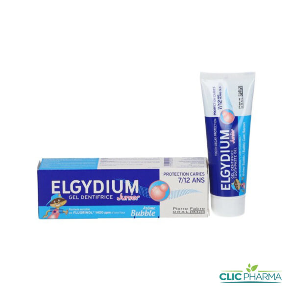 ELGYDIUM DENTIFRICE JUNIOR BUBBLE 7-12ANS 50ML