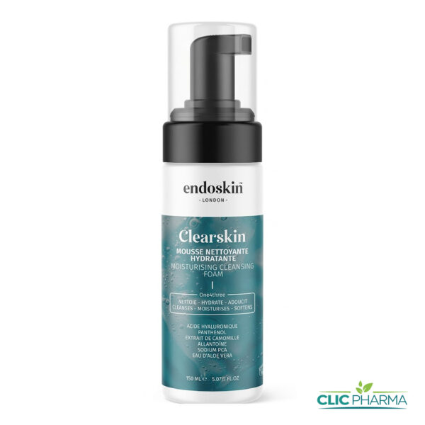 ENDOSKIN CLEARSKIN MOUSSE NETTOYANTE HYDRATANTE 150ML