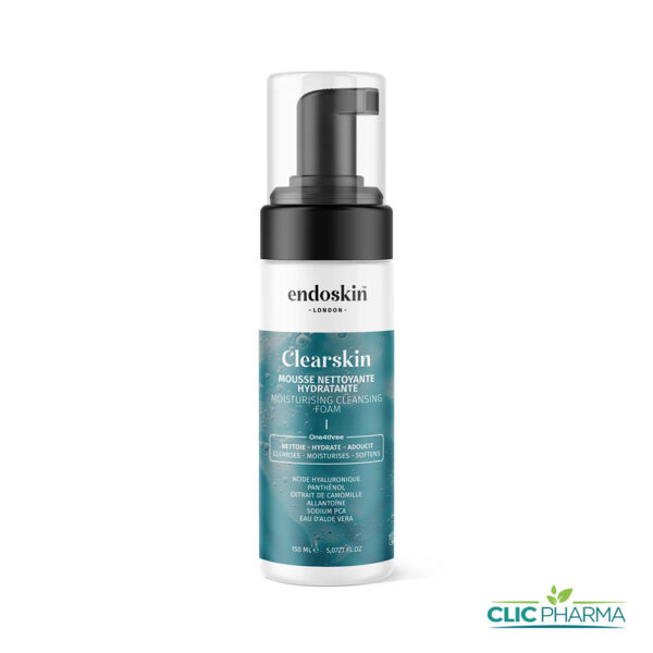 ENDOSKIN CLEARSKIN MOUSSE NETTOYANTE HYDRATANTE 150ML