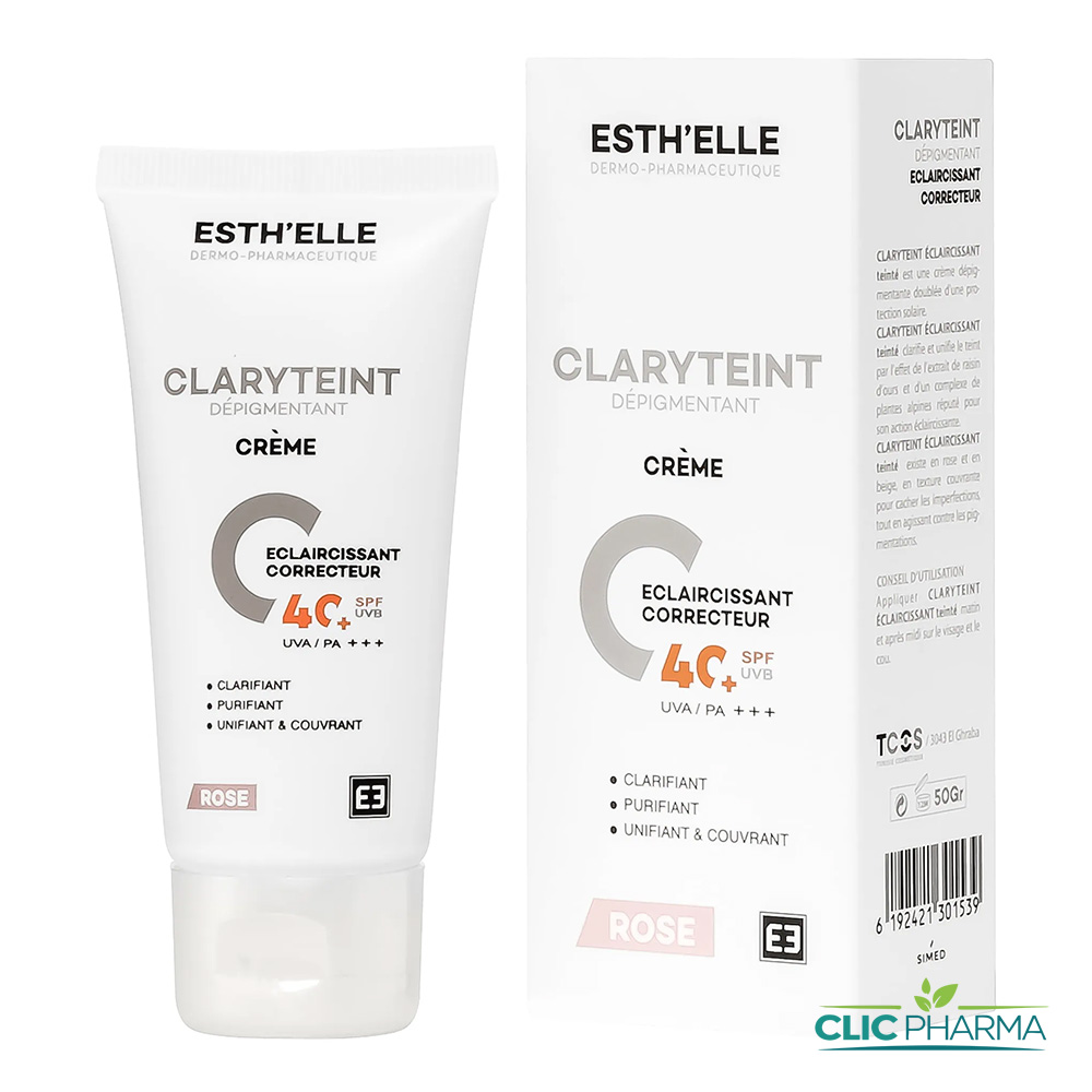 ESTH'ELLE CLARYTEINT CR ECLAIR TEINTEE ROSE SPF40 50GR