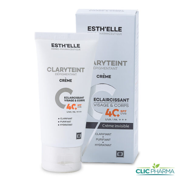 ESTH'ELLE CLARYTEINT CREME SOLAIRE ECLAIRCISSANTE INVISIBLE SPF40 50GR