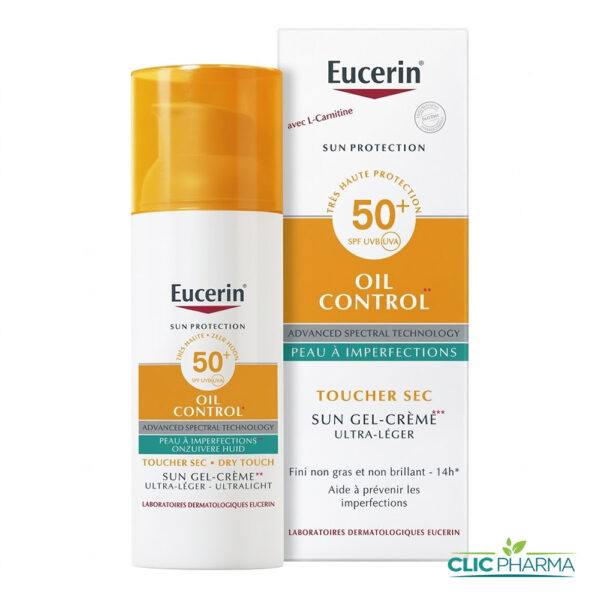 EUCERIN ECRAN OIL CONTROL SUN GEL CREME TOUCHER SEC SPF50+ 50ML