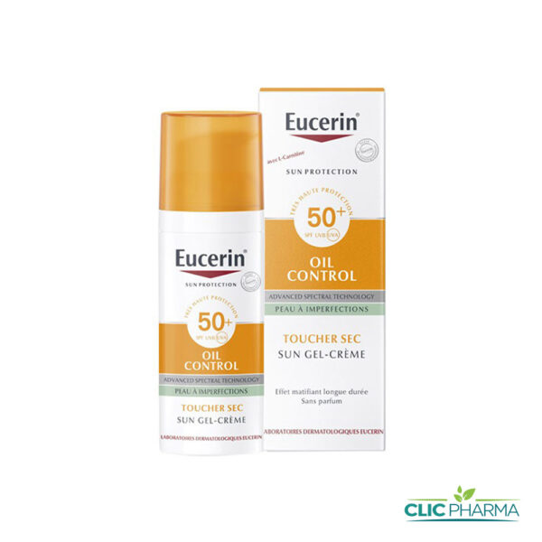 EUCERIN ECRAN OIL CONTROL SUN GEL CRÈME TOUCHER SEC SPF50 50ML