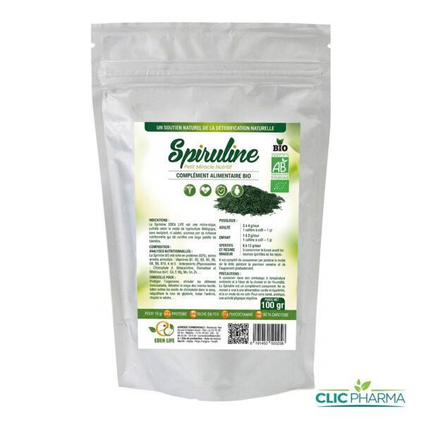 EDEN LIFE SPIRULINE EN PAILLETTES 100GR