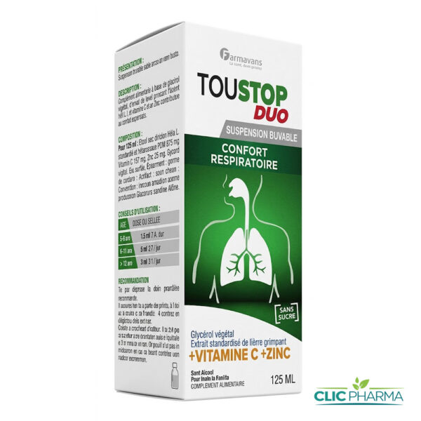 FARMAVANS TOUSTOP DUO CONFORT RESPIRATOIRE SIROP 125ML