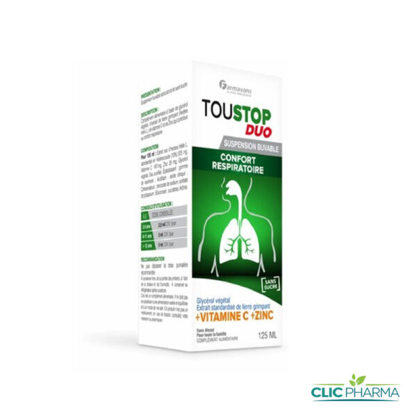 FARMAVANS TOUSTOP DUO CONFORT RESPIRATOIRE SIROP 125ML