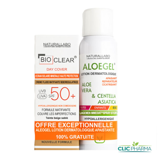 BIOCLEAR ECRAN TEINTE BEIGE SABLE SPF50+ 30ML + (ALOEGEL 150ML GRATUIT)