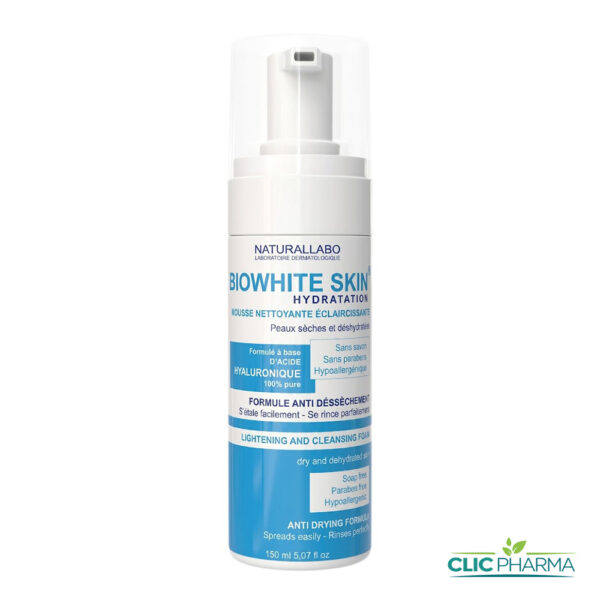 BIOWHITE SKIN MOUSSE NETTOYANTE HYDRATANTE ECLAIRCISSANTE 150ML