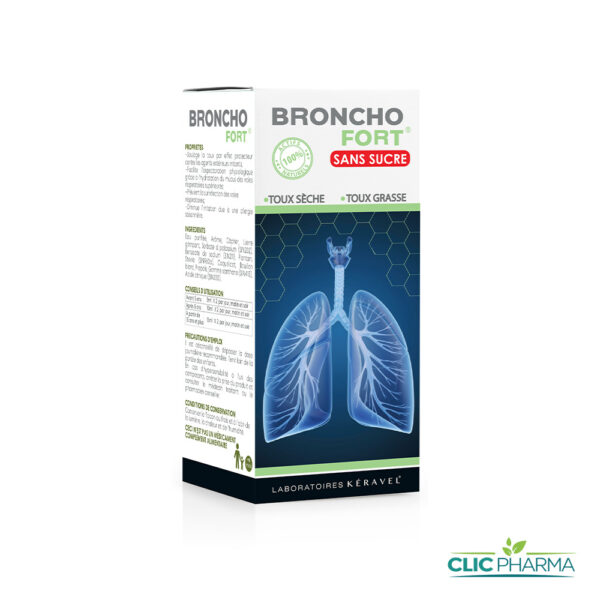 BRONCHOFORT TOUX SÈCHE ET GRASSE SANS SUCRE SIROP 125ML