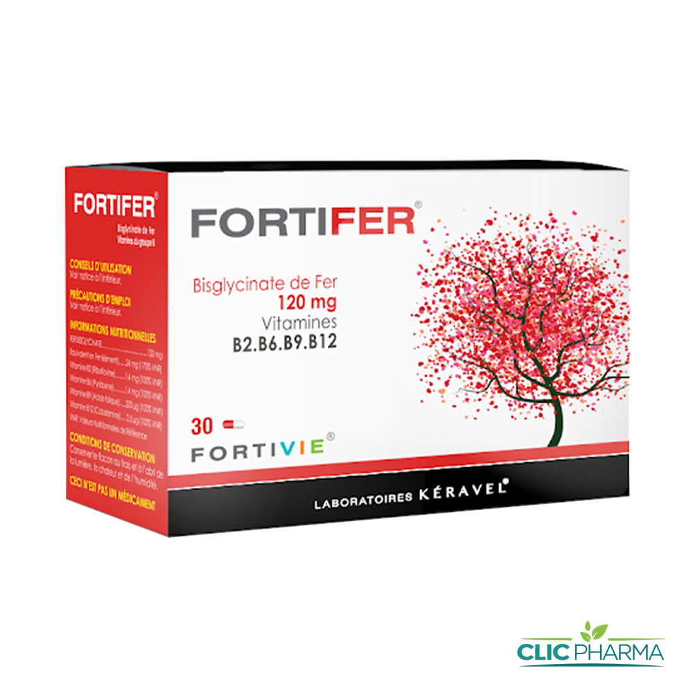 FORTIFER BISGLYCINATE FER 120MG GELULES B 30