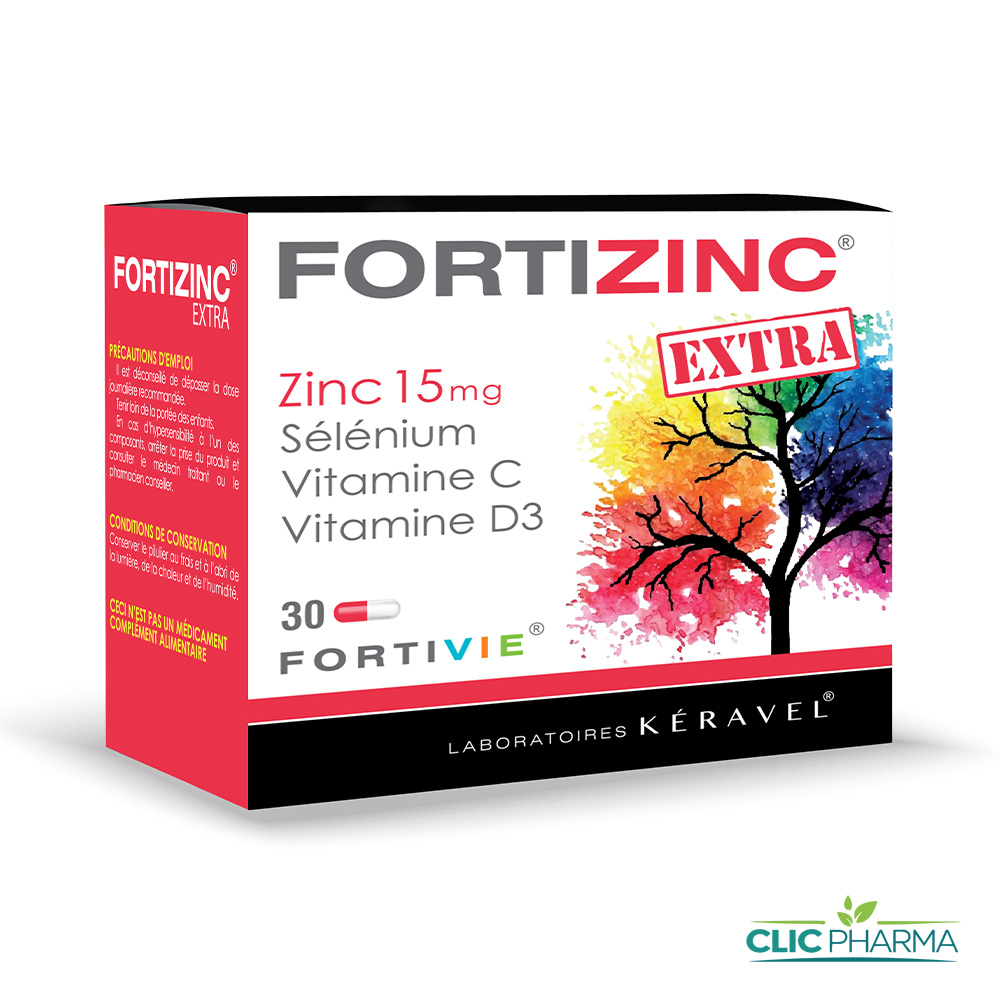 FORTIZINC EXTRA ZINC 15MG GELULES B 30
