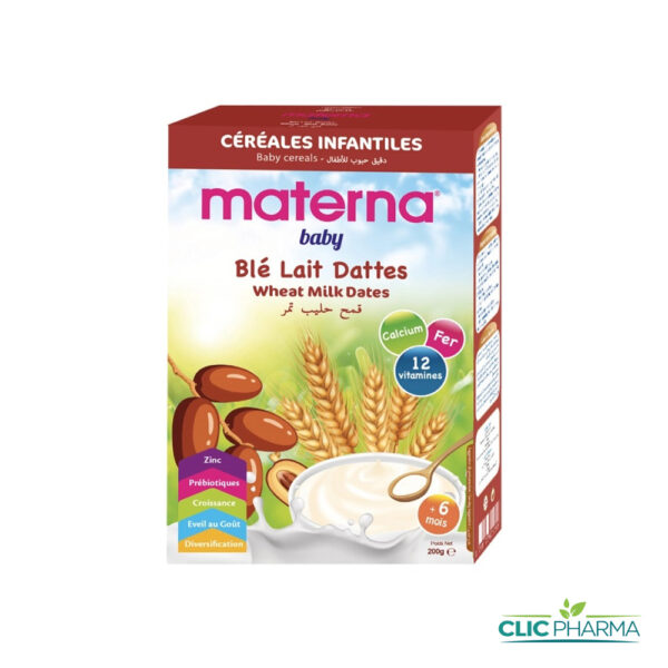 MATERNA FARINE BLÉ LAIT DATTES 200gr