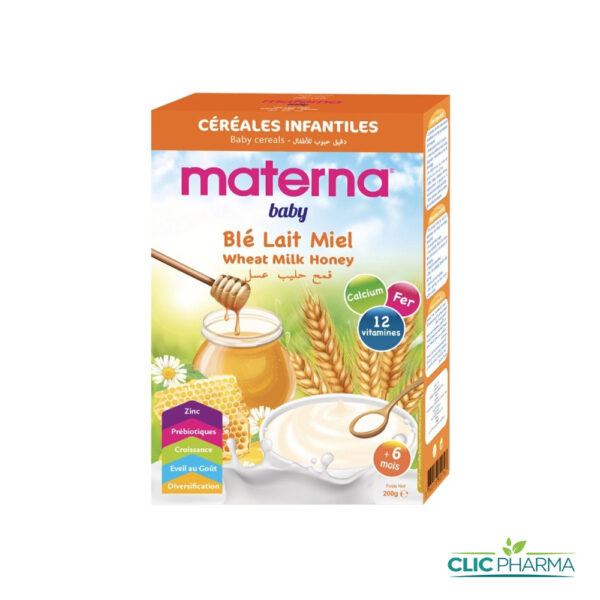 MATERNA FARINE BLÉ LAIT MIEL 200mg